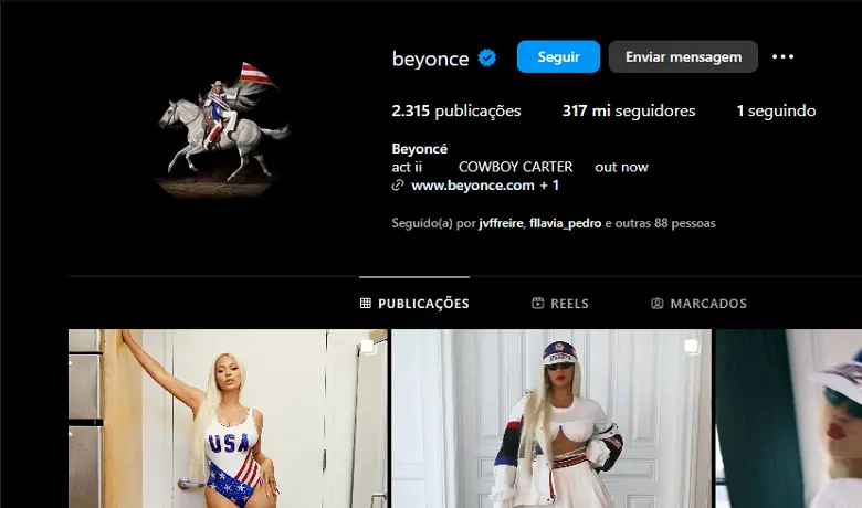 Fuente: Instagram de Beyoncé