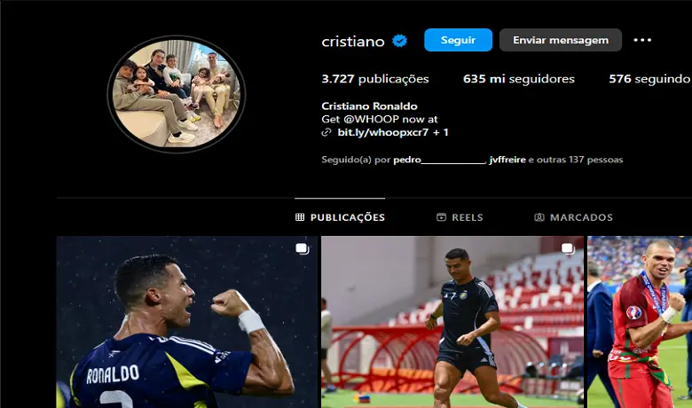 Fuente: Instagram de Cristiano Ronaldo