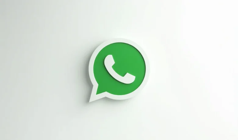 Logo WhatsApp centré sur fond blanc