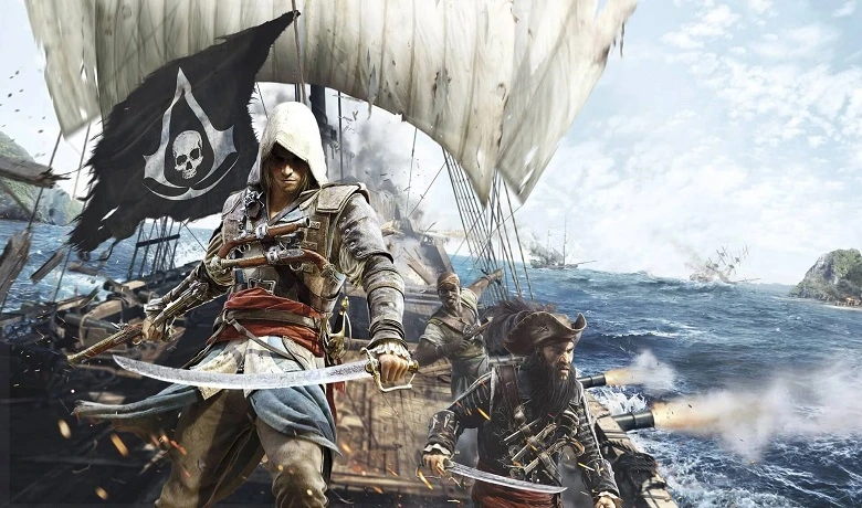 Edward James, protagonis Assassin's Creed Black Flag di kapal bajak laut.