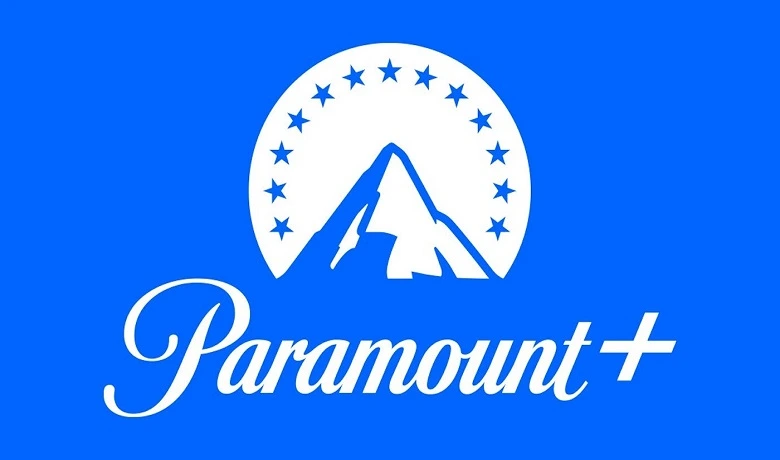 Paramount+ streaming service logo on a blue background