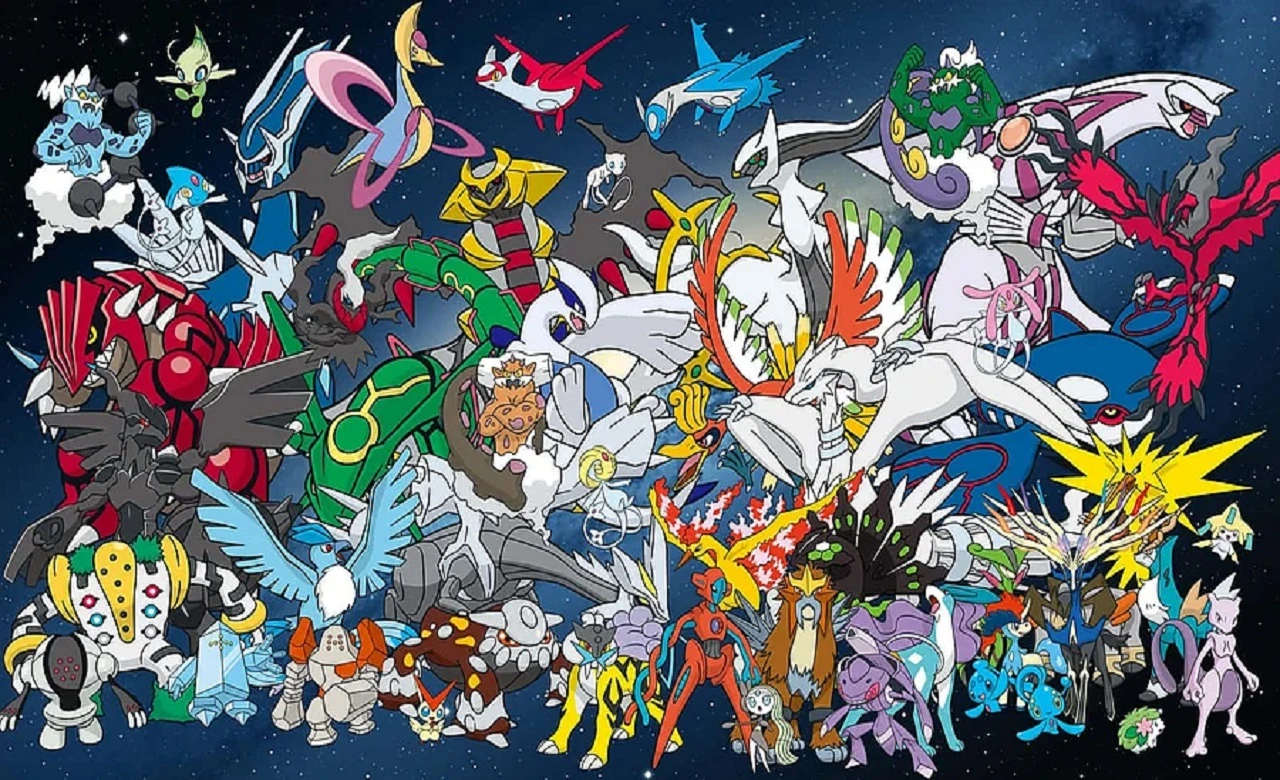 Image avec tous les Pokémon légendaires de la franchise