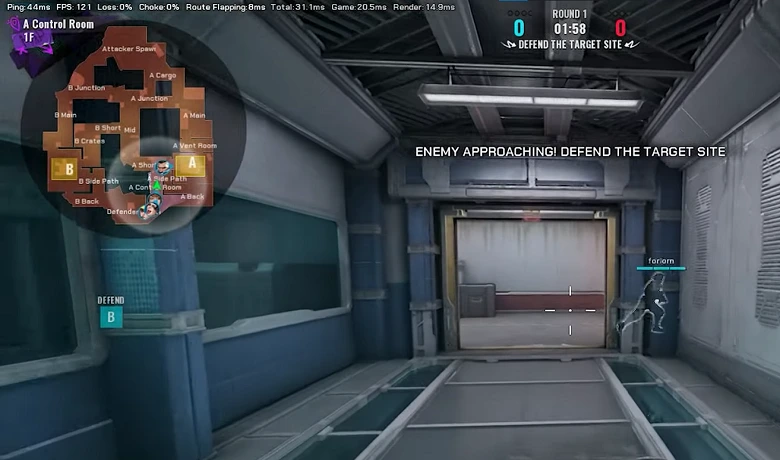 Mini map of the game Fragpunk during a match