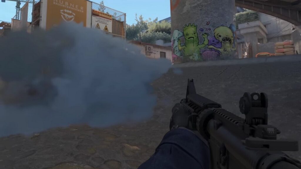 Image showing the player in first person on the battlefield