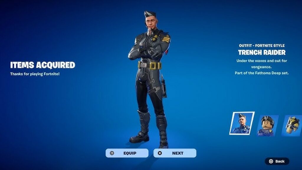 Imagem mostrando a skin Trench Raider