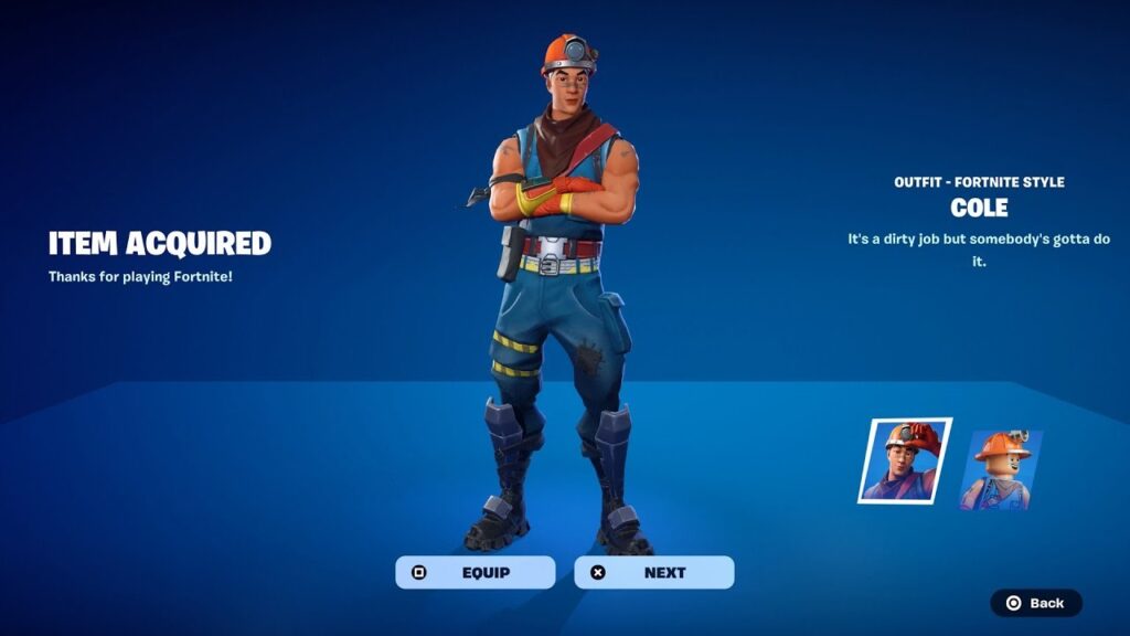 Imagem mostrando a skin Cole