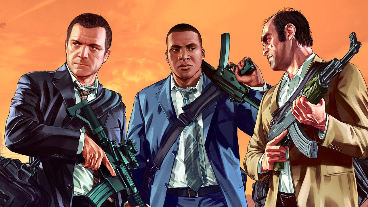 Imagen que muestra algunos de los personajes principales de GTA.