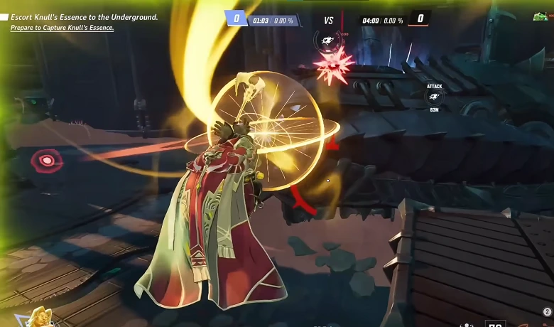 Personnage Warlock utilisant sa capacité spéciale dans Marvel Rivals