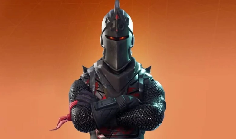 Kulit Black Knight di menu pemilihan kulit Fortnite. 