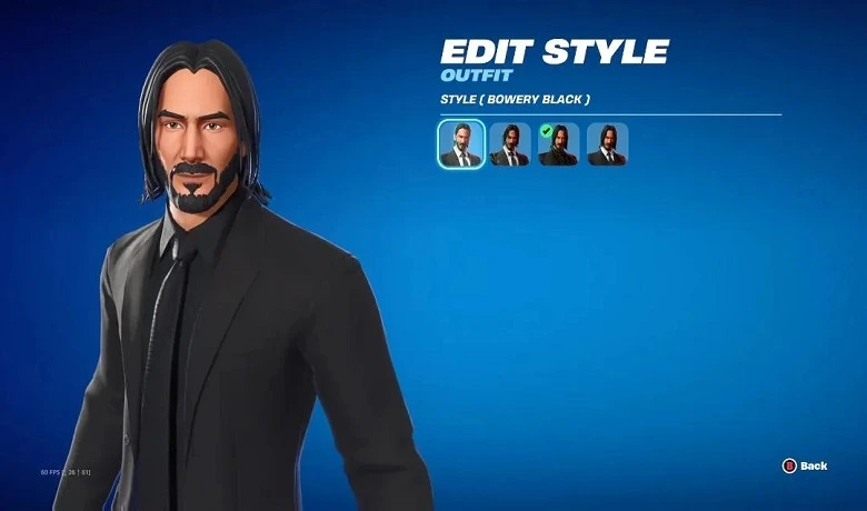 Kulit Reaper di menu pemilihan kulit Fortnite. 